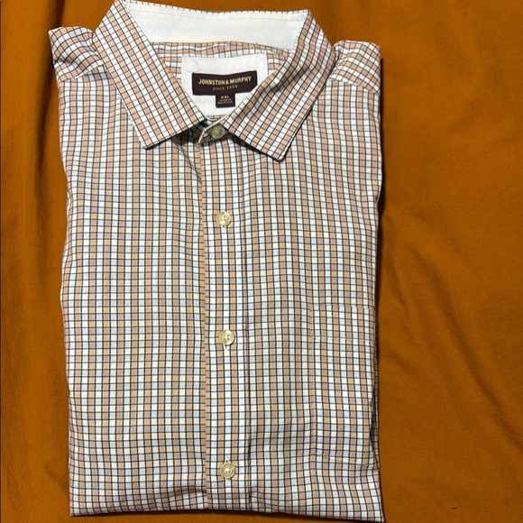 Johnston & Murphy Other - Johnston & Murphy Men's Blue and Brown Checkered Shirt Size XXL